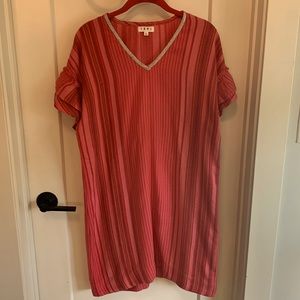 Cute pink striped cotton shift dress!